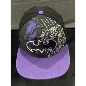 The Joker Baseball Cap Mens One Size Black Purple Batman Embroidered Logo Hat